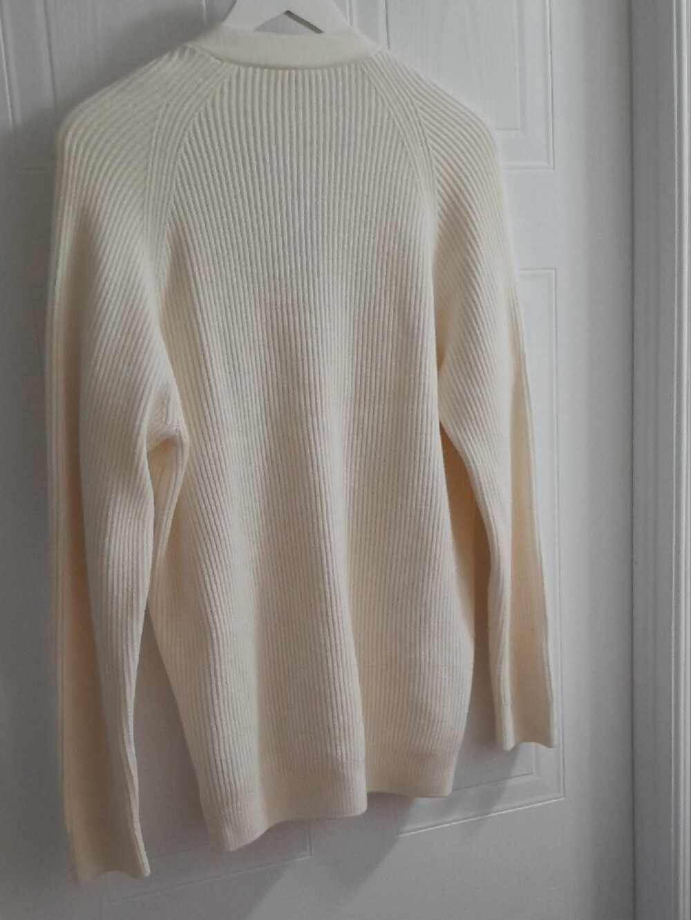 Lacoste Ivory Ribbed Open-Front Cardigan - Picture 5 of 5